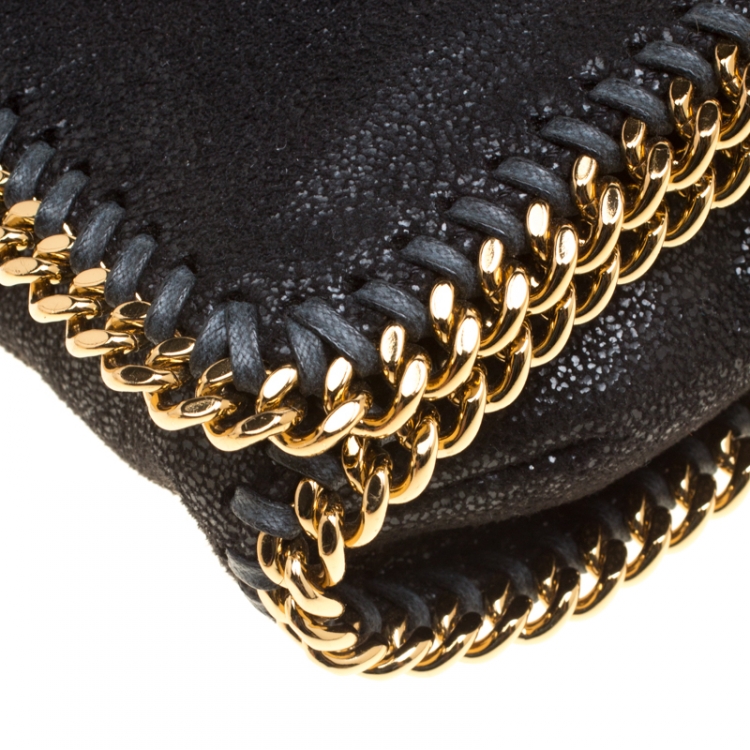 مملوكة مسبقًا Stella McCartney Black Faux Leather Falabella Chain Clutch