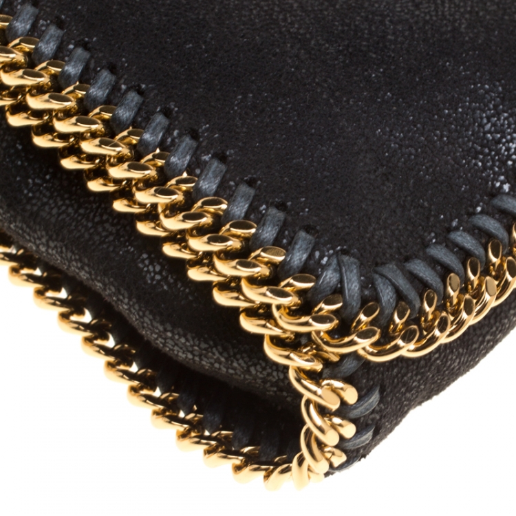 مملوكة مسبقًا Stella McCartney Black Faux Leather Falabella Chain Clutch