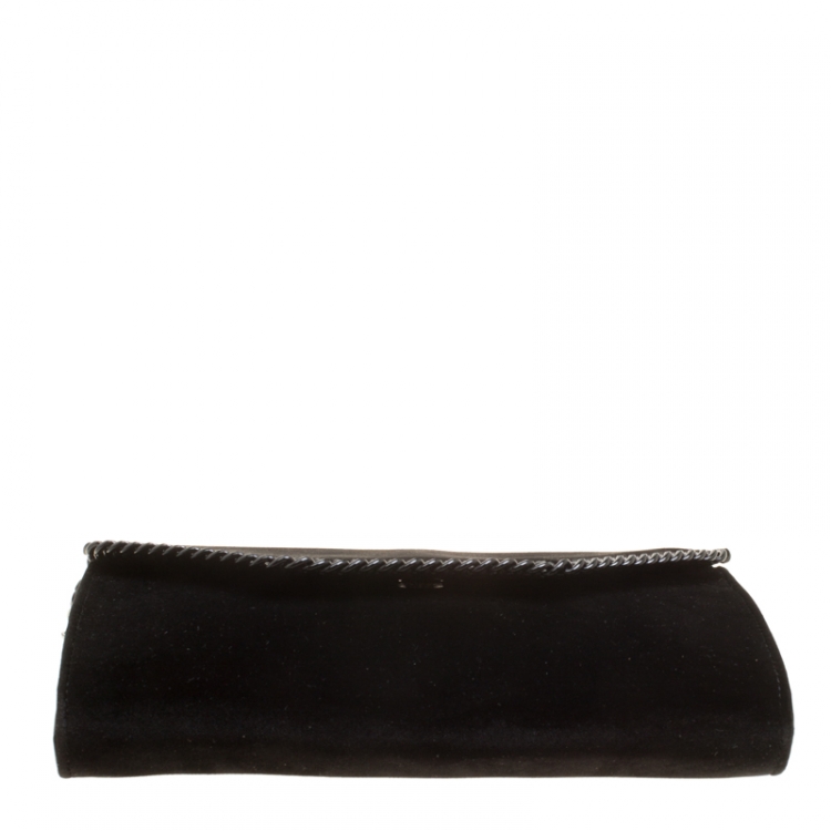 Pre Owned Stella McCartney Black Velvet Falabella Shoulder Bag
