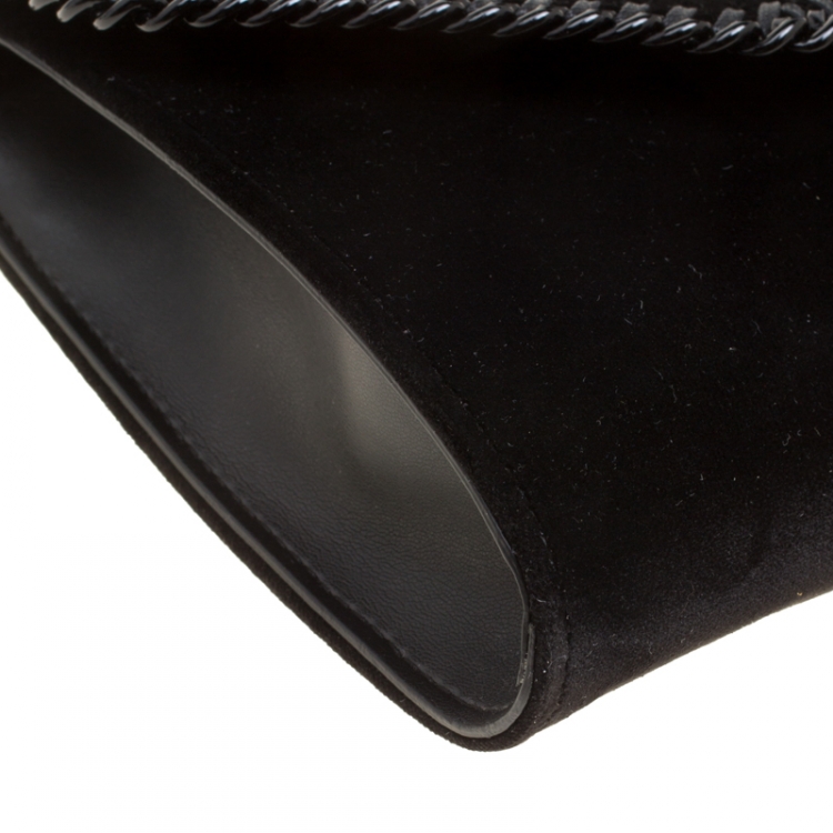 Pre Owned Stella McCartney Black Velvet Falabella Shoulder Bag