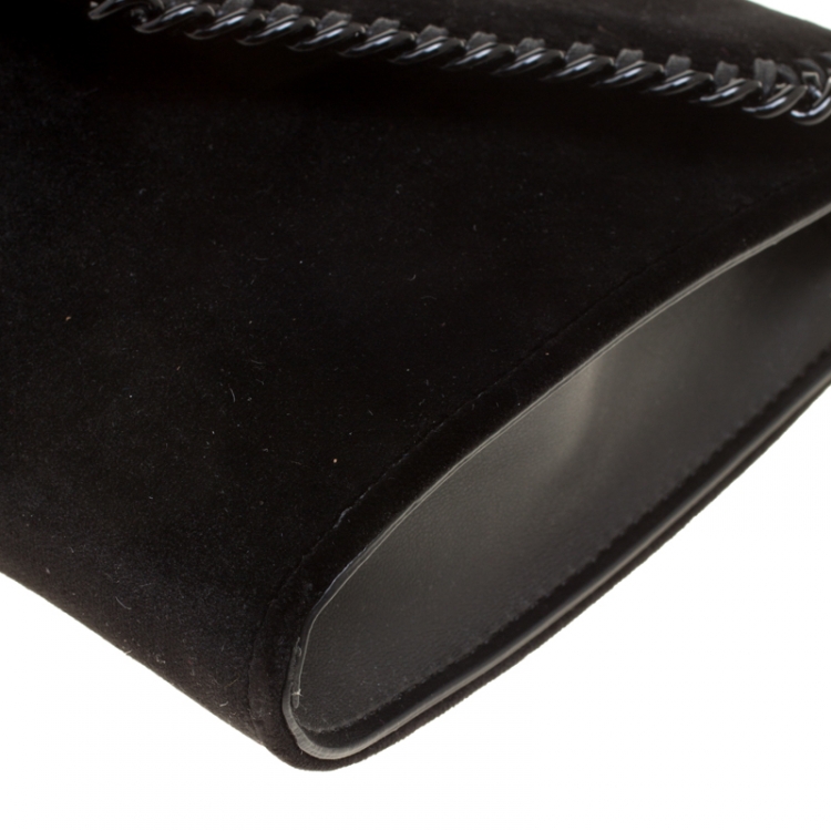Pre Owned Stella McCartney Black Velvet Falabella Shoulder Bag