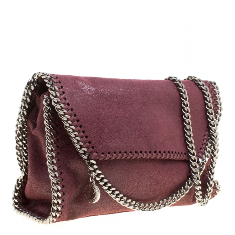 Pre Owned Stella McCartney Burgundy Faux Leather Falabella Shoulder Bag