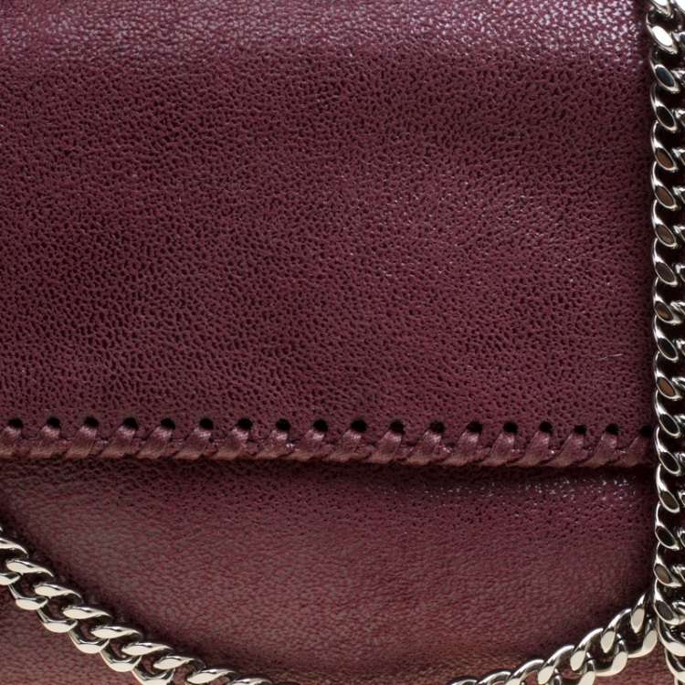 Pre Owned Stella McCartney Burgundy Faux Leather Falabella Shoulder Bag