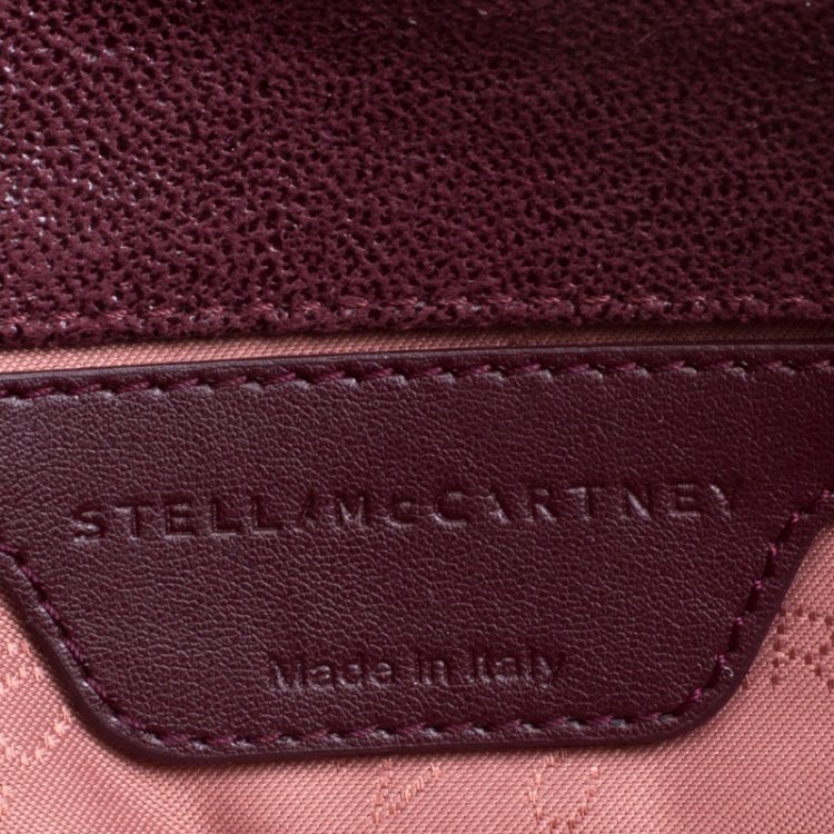 Pre Owned Stella McCartney Burgundy Faux Leather Falabella Shoulder Bag