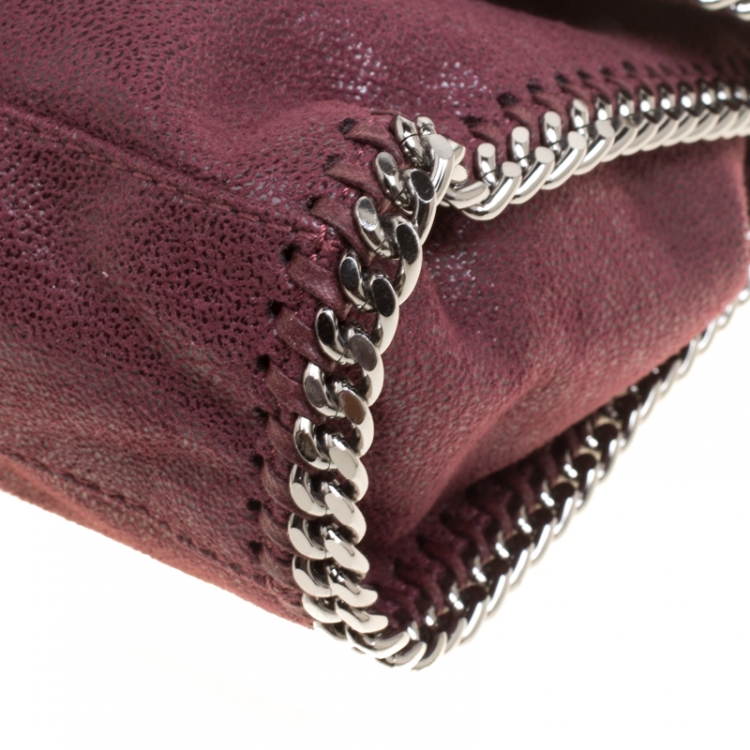 Pre Owned Stella McCartney Burgundy Faux Leather Falabella Shoulder Bag