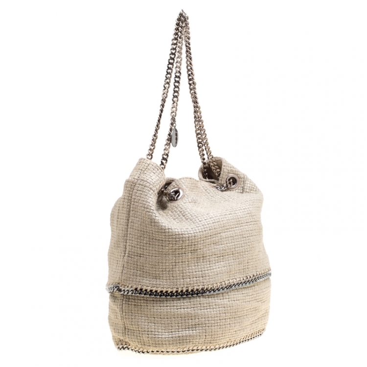 Pre Owned Stella McCartney Beige Woven Fabric Bucket Tote