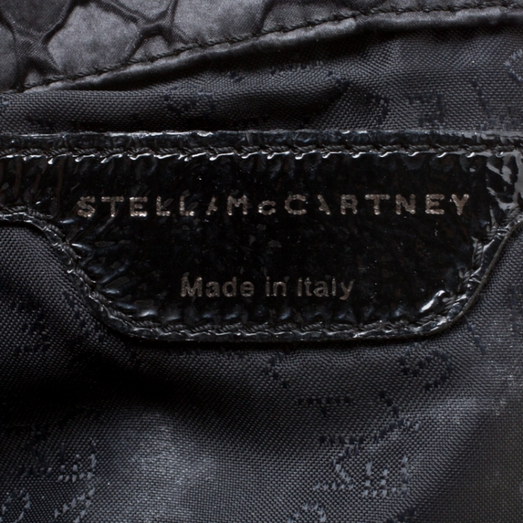 Pre Owned Stella McCartney Black Faux Leather Falabella Shoulder Bag
