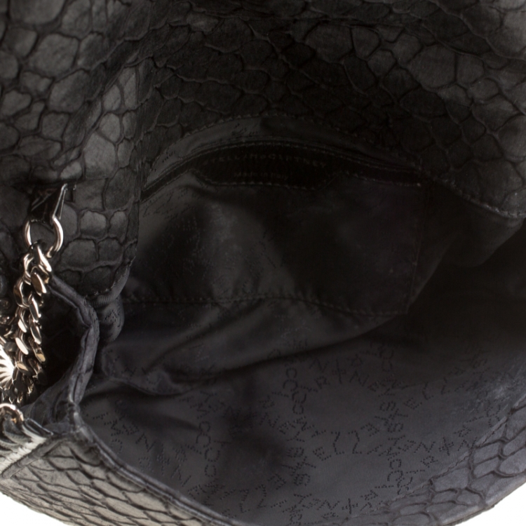 Pre Owned Stella McCartney Black Faux Leather Falabella Shoulder Bag