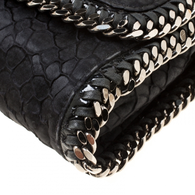 Pre Owned Stella McCartney Black Faux Leather Falabella Shoulder Bag