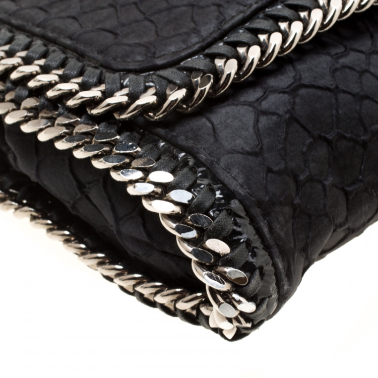 Pre Owned Stella McCartney Black Faux Leather Falabella Shoulder Bag
