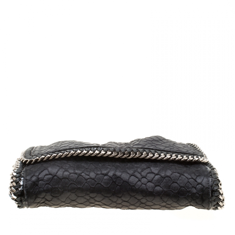 Pre Owned Stella McCartney Black Faux Leather Falabella Shoulder Bag