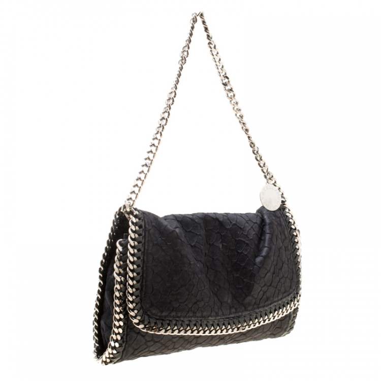 Pre Owned Stella McCartney Black Faux Leather Falabella Shoulder Bag