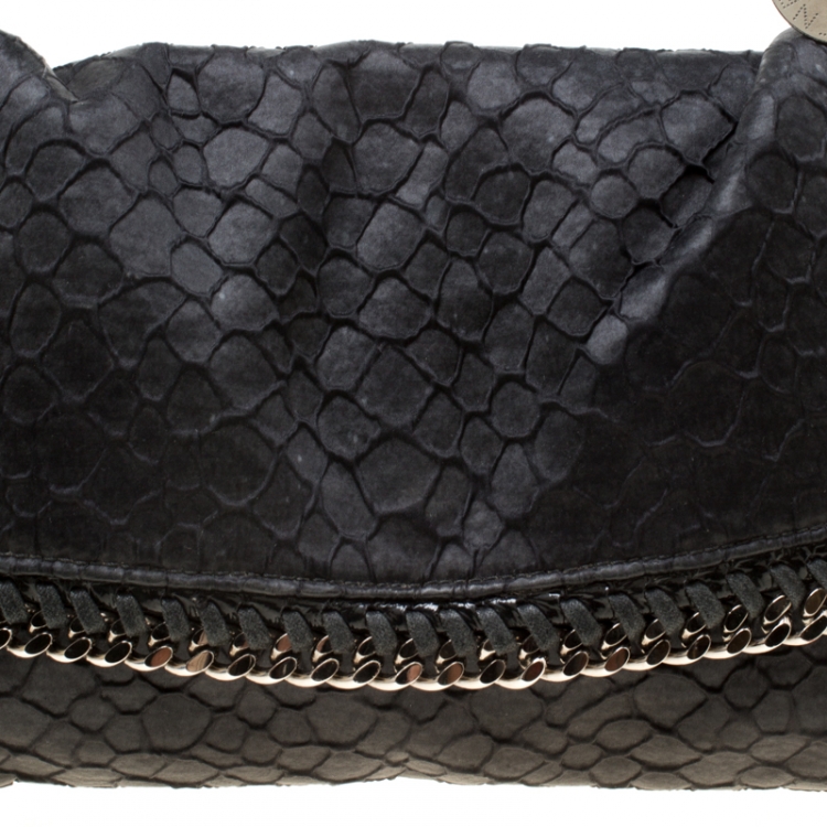 Pre Owned Stella McCartney Black Faux Leather Falabella Shoulder Bag