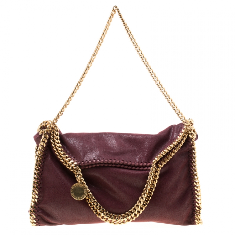 Pre Owned Stella McCartney Burgundy Faux Leather Small Falabella Tote