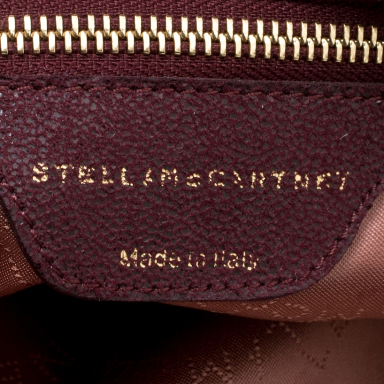Pre Owned Stella McCartney Burgundy Faux Leather Small Falabella Tote