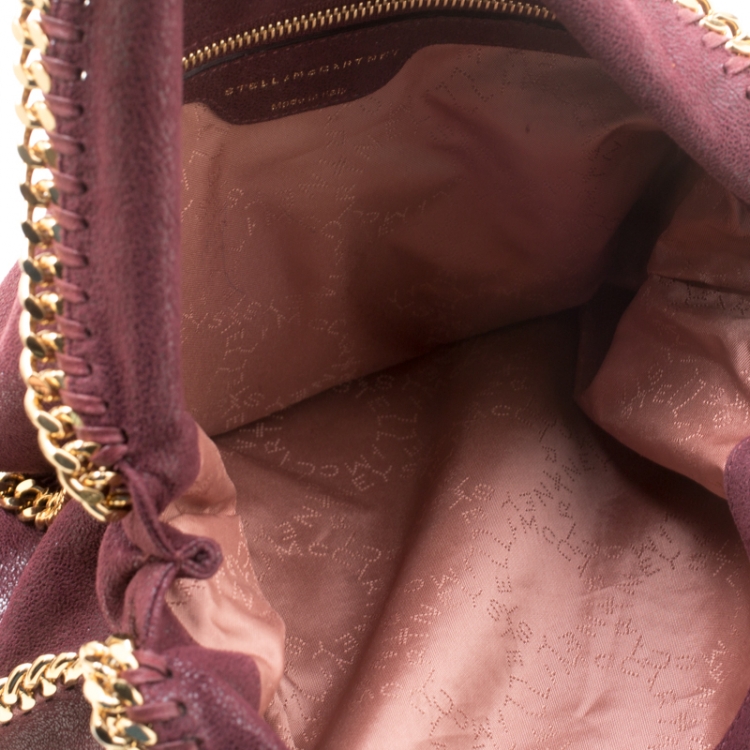 Pre Owned Stella McCartney Burgundy Faux Leather Small Falabella Tote