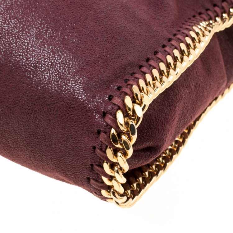 Pre Owned Stella McCartney Burgundy Faux Leather Small Falabella Tote
