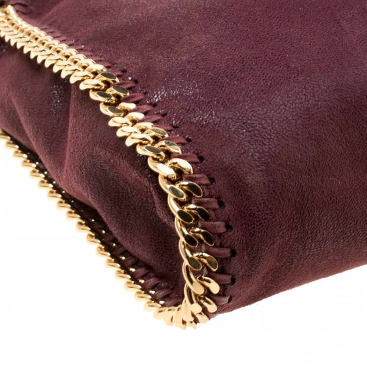 Pre Owned Stella McCartney Burgundy Faux Leather Small Falabella Tote