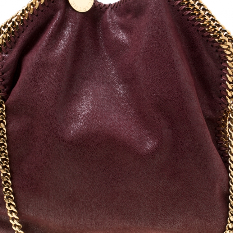 Pre Owned Stella McCartney Burgundy Faux Leather Small Falabella Tote