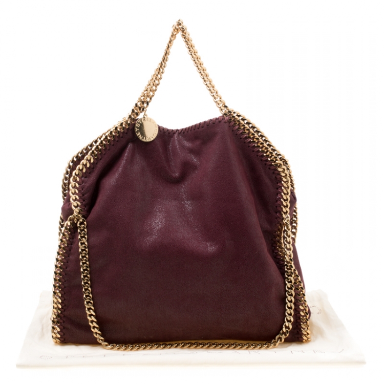 Pre Owned Stella McCartney Burgundy Faux Leather Small Falabella Tote