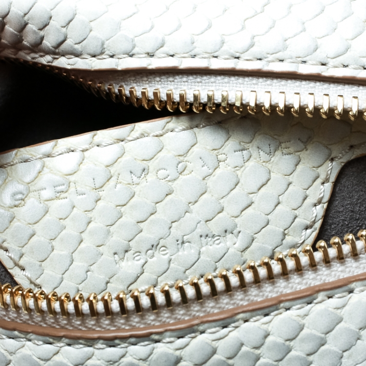 Pre Owned  Stella McCartney Off White Faux Python Star Crossbody Bag