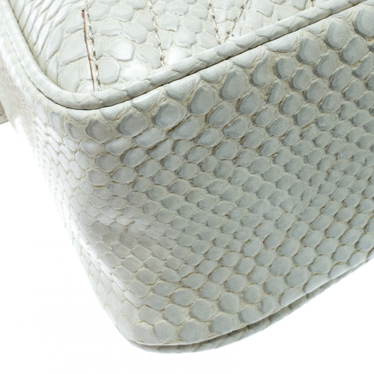 Pre Owned  Stella McCartney Off White Faux Python Star Crossbody Bag