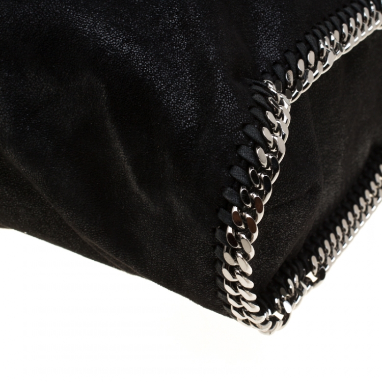 Pre Owned Stella McCartney Black Faux Leather Large Falabella Tote