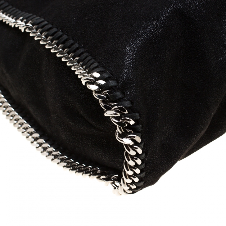 Pre Owned Stella McCartney Black Faux Leather Large Falabella Tote