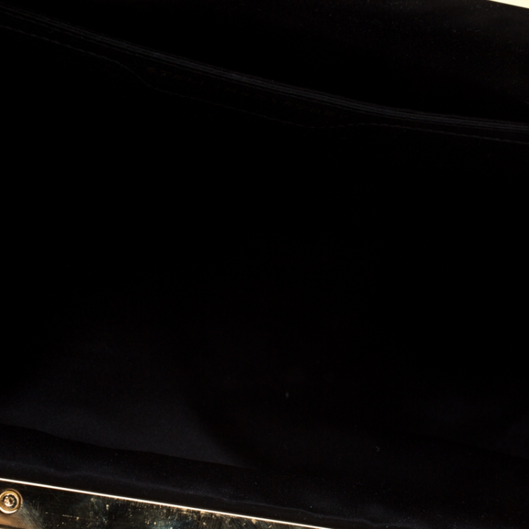 Pre Owned Stella McCartney Crocodile Print Canvas Oversized Clutch