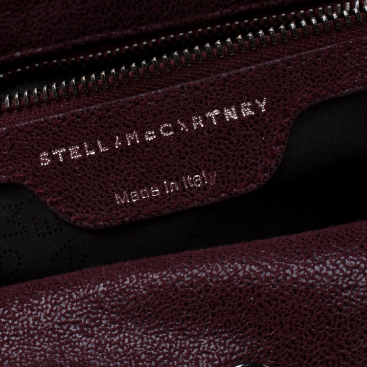 مملوكة مسبقًا Stella McCartney Burgundy Faux-Python and Crocodile Embossed Leather Falabella Tote Bag