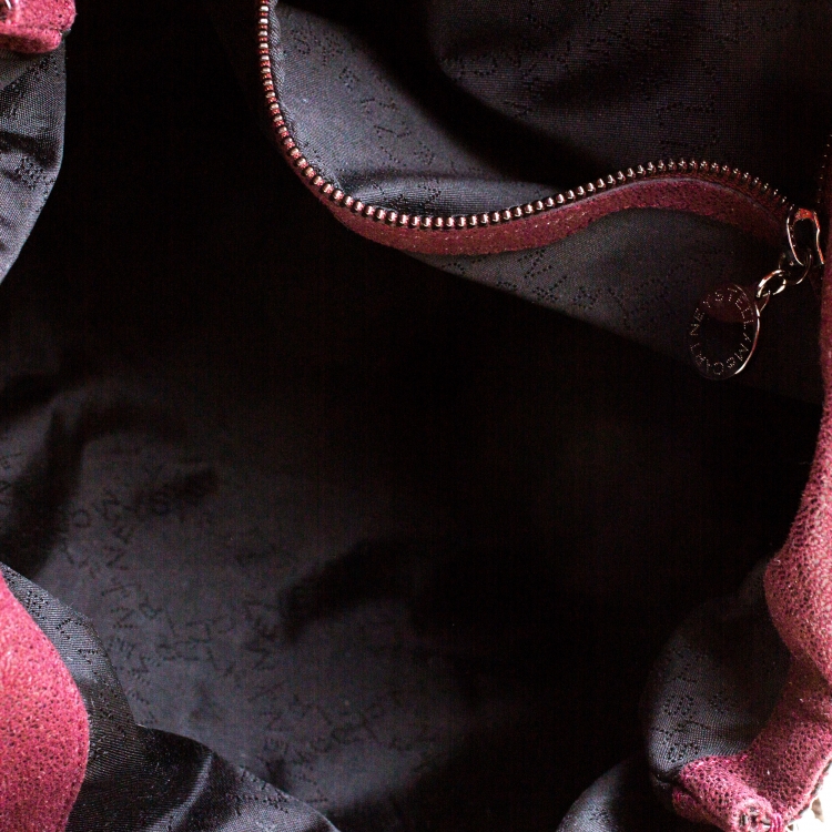 مملوكة مسبقًا Stella McCartney Burgundy Faux-Python and Crocodile Embossed Leather Falabella Tote Bag