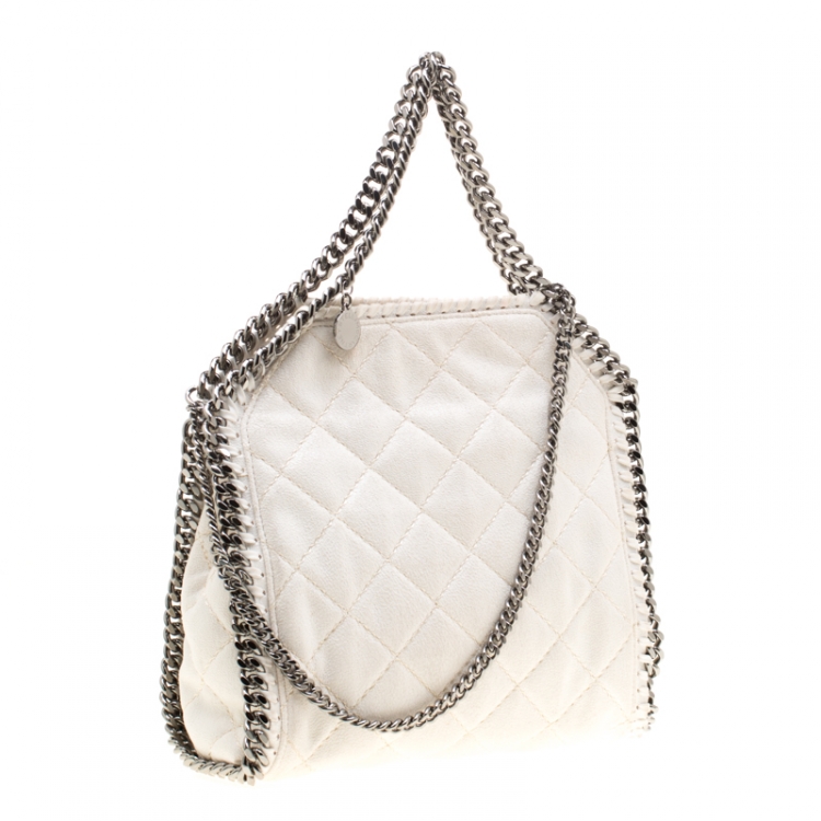 مملوكة مسبقًا Stella McCartney Off White Faux Leather Mini Falabella Tote