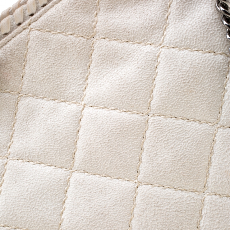 مملوكة مسبقًا Stella McCartney Off White Faux Leather Mini Falabella Tote