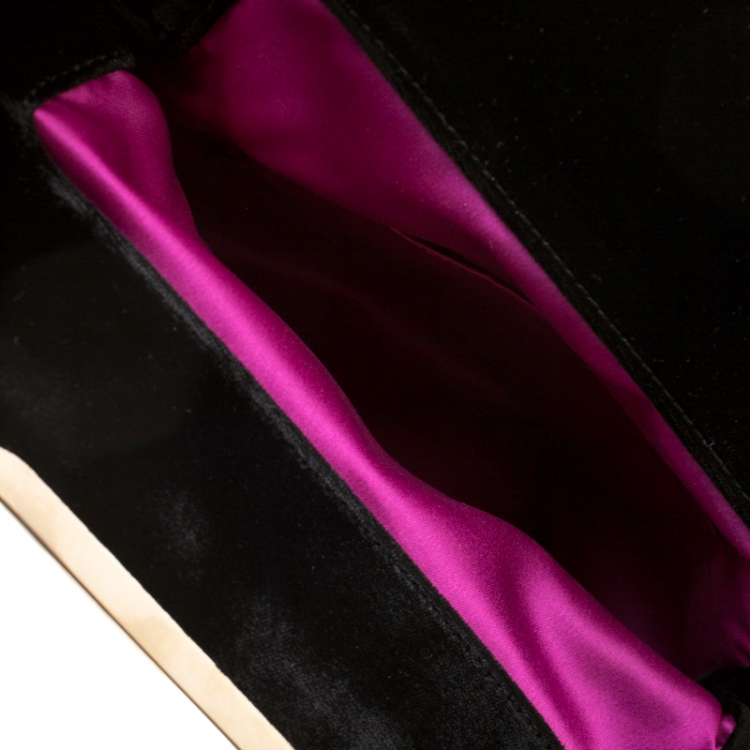 Pre Owned Stella McCartney Black Velvet Metal Clutch