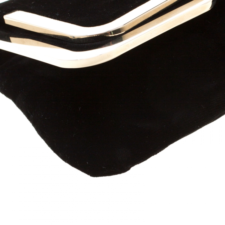 Pre Owned Stella McCartney Black Velvet Metal Clutch