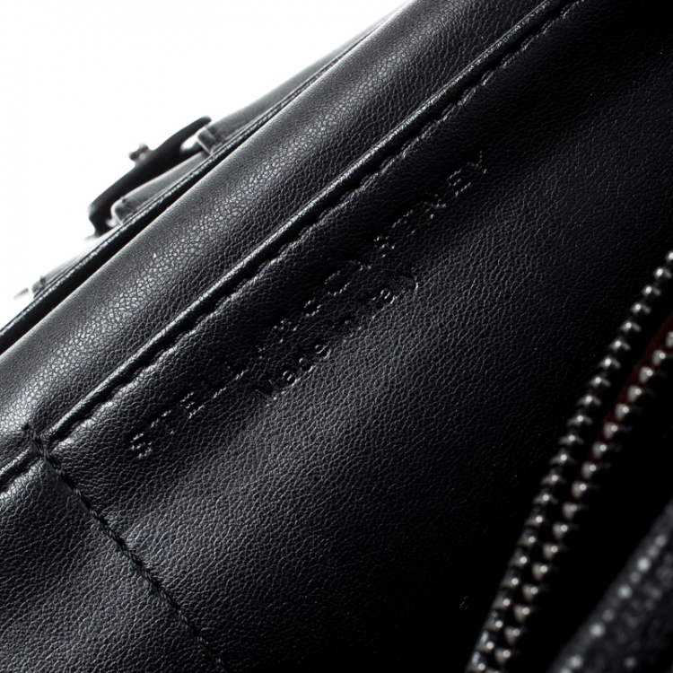 Pre Owned Stella McCartney Black Faux Leather Falabella Wallet