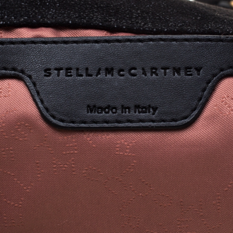 Pre Owned Stella McCartney Black Faux Leather Mini Falabella Shaggy Deer Tote