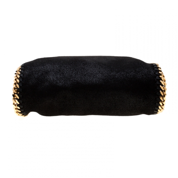 Pre Owned Stella McCartney Black Faux Leather Mini Falabella Shaggy Deer Tote