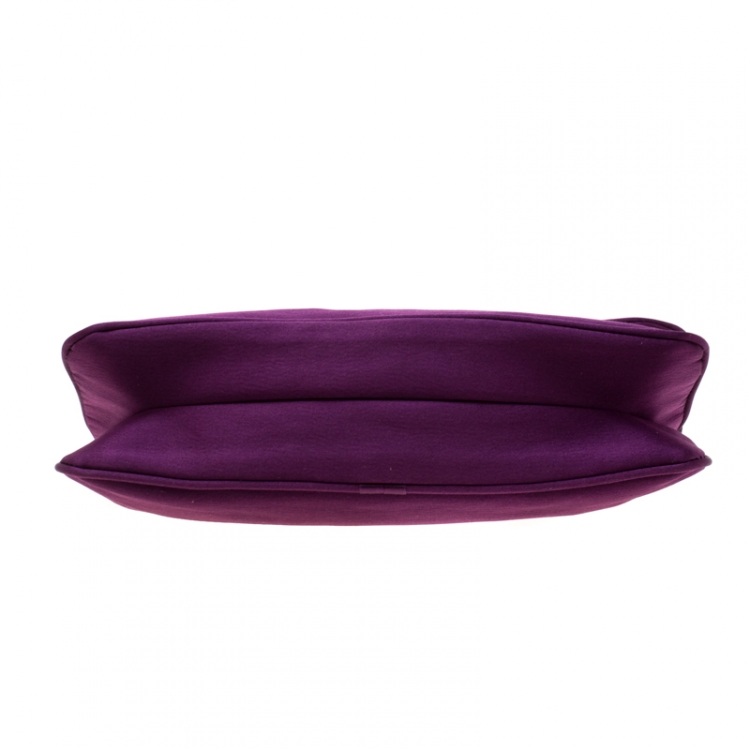 مملوكة مسبقًا Stella McCartney Purple Satin Double Zip Clutch