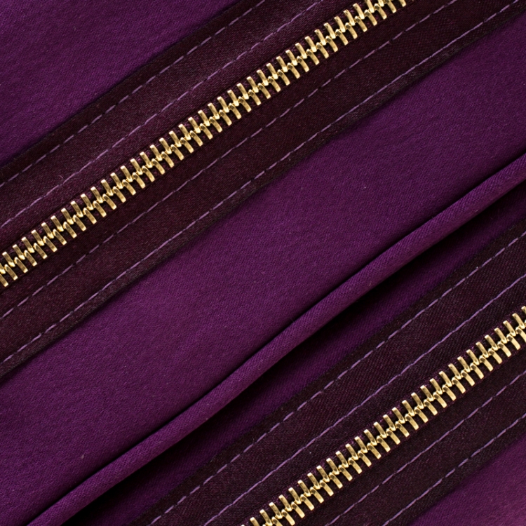 مملوكة مسبقًا Stella McCartney Purple Satin Double Zip Clutch