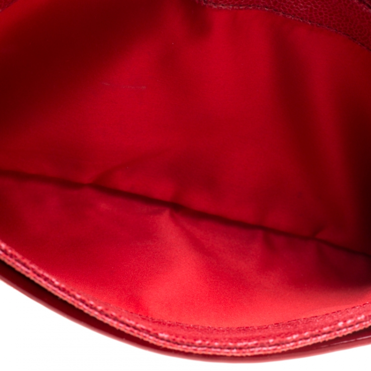Pre Owned Stella McCartney Red Faux Leather Appaloosa Clutch