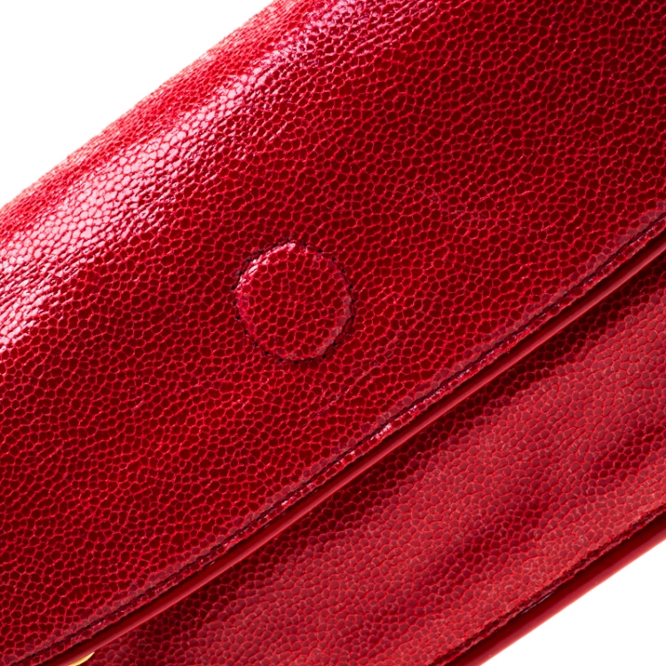 Pre Owned Stella McCartney Red Faux Leather Appaloosa Clutch