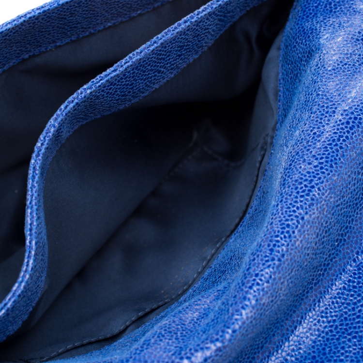 Pre Owned Stella McCartney Blue Faux Leather Appaloosa Clutch