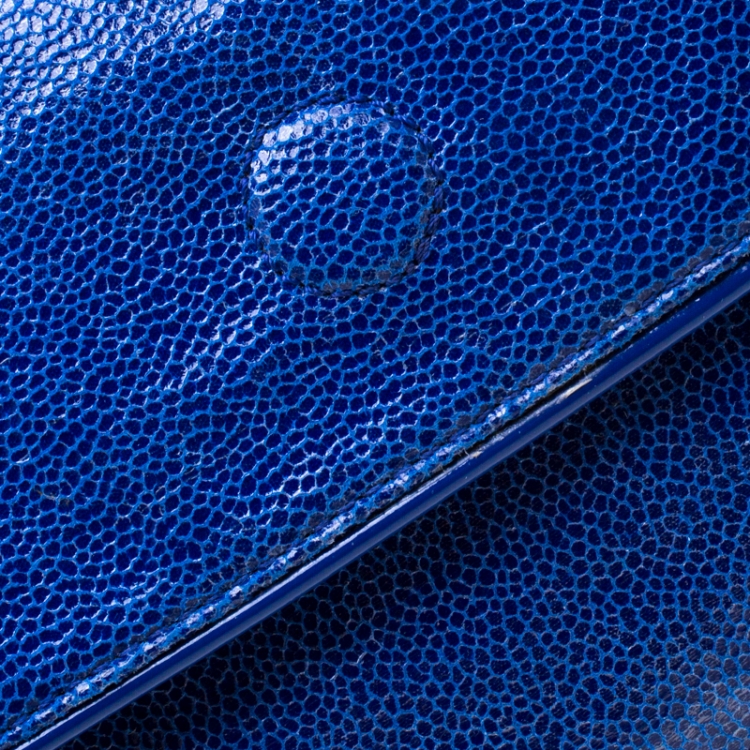 Pre Owned Stella McCartney Blue Faux Leather Appaloosa Clutch