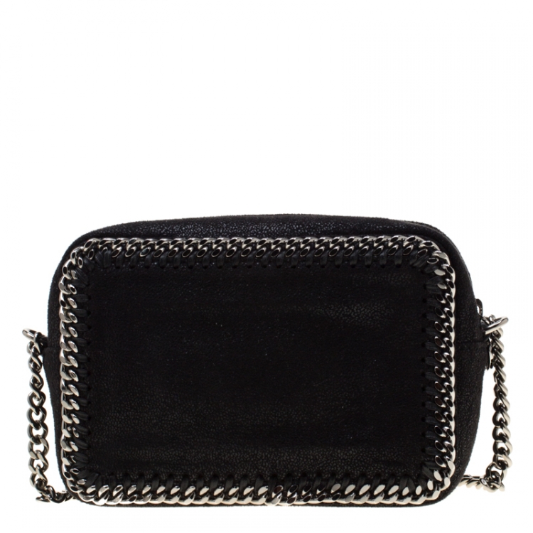 مملوكة مسبقًا Stella McCartney Black Shaggy Deer Faux Leather Falabella Crossbody Bag