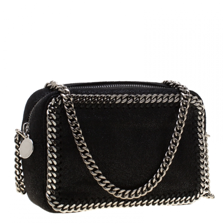 مملوكة مسبقًا Stella McCartney Black Shaggy Deer Faux Leather Falabella Crossbody Bag