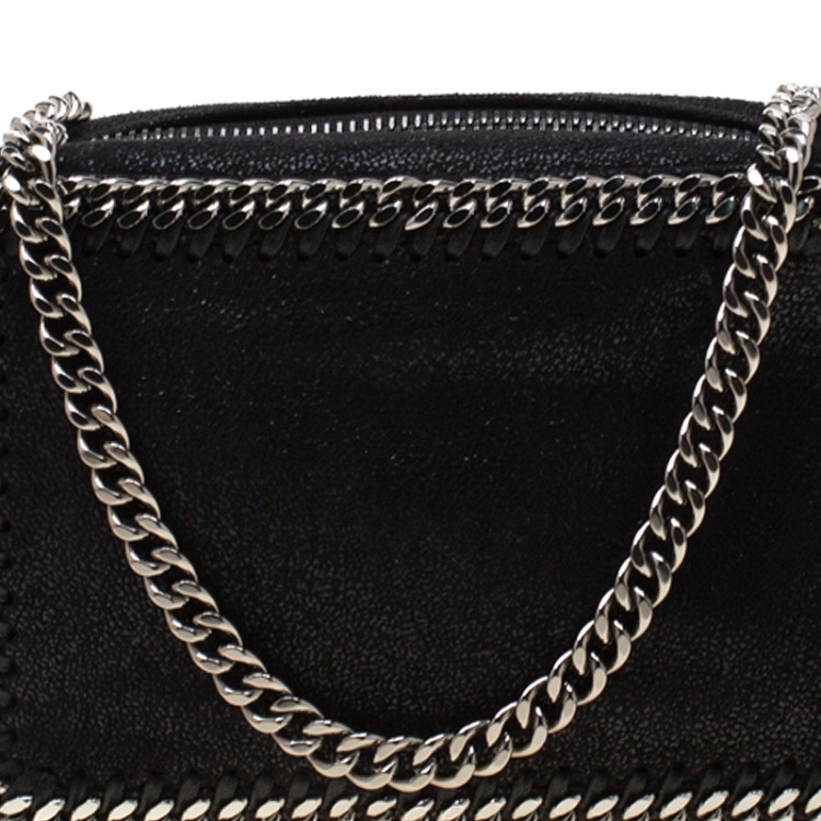 مملوكة مسبقًا Stella McCartney Black Shaggy Deer Faux Leather Falabella Crossbody Bag