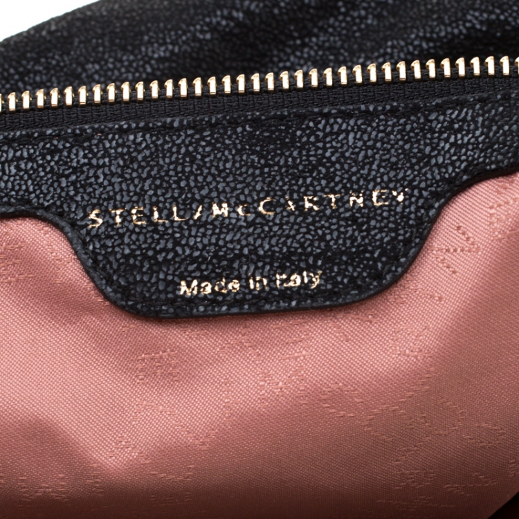 مملوكة مسبقًا  Stella McCartney Black Faux Leather Medium Falabella Fold Over Tote