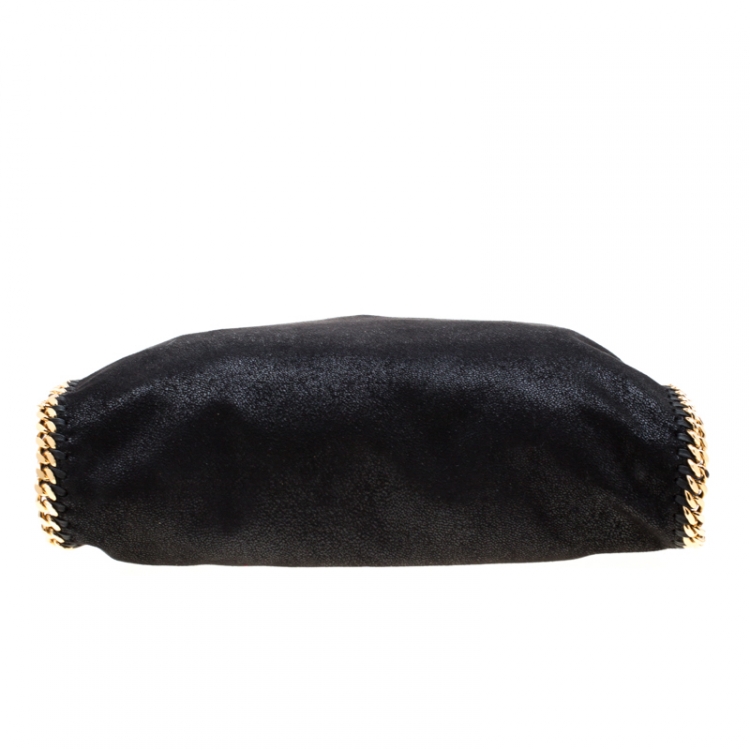 مملوكة مسبقًا  Stella McCartney Black Faux Leather Medium Falabella Fold Over Tote