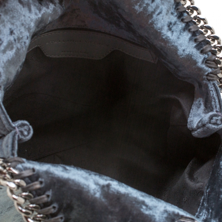 Pre Owned Stella McCartney Blue Velvet Mini Falabella Tote